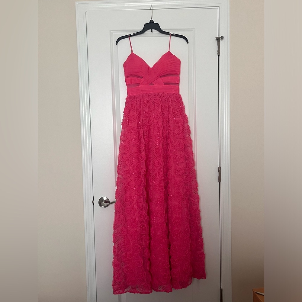 Hot Pink Tulle Prom Dress